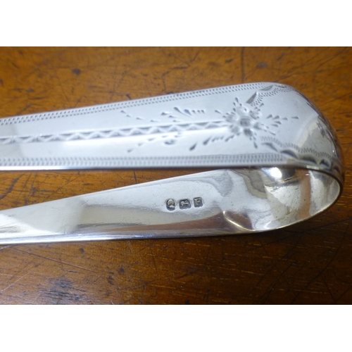 54 - Silver items: to include two late Victorian fish servers&nbsp; (steel pin present and unhandled)