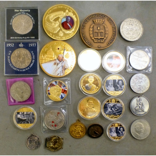 56 - Coins and medallions: to include a 1986 Commonwealth Games commemorative &pound;2; and commemorative... 