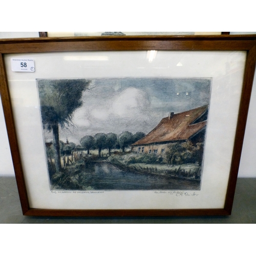 58 - Charles Ludwig Stricher - pictures and Limited Edition prints: to include 'Niederrhein-Lobberick Bro... 