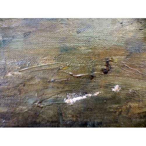 59 - Late 19thC British School - a study of three horses and a dog, in a field&nbsp; oil on canvas&nbsp; ... 