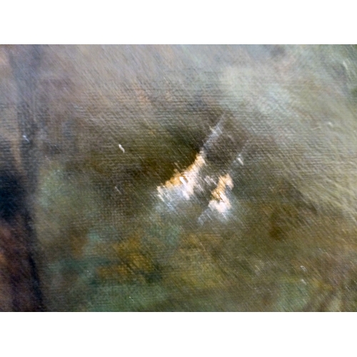 59 - Late 19thC British School - a study of three horses and a dog, in a field&nbsp; oil on canvas&nbsp; ... 