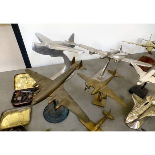 60 - Cast metal diecast and composition model aeroplanes&nbsp; largest&nbsp; 10