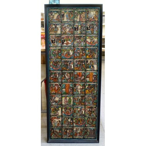 20 - An Ethiopian storyboard picture 'Queen of Sheba'  oil on board  labelled verso  40