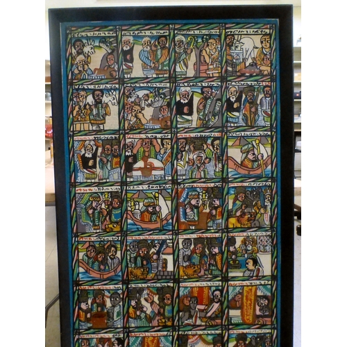 20 - An Ethiopian storyboard picture 'Queen of Sheba'  oil on board  labelled verso  40