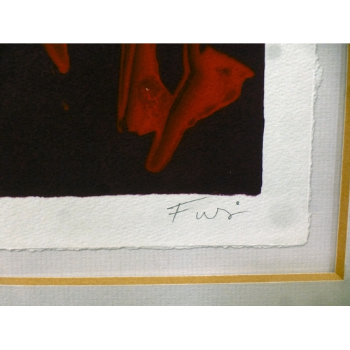 25 - After Walter Fusi - an abstract print&nbsp; bears a pencil signature&nbsp; 18