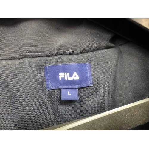 26 - A men's black polyester FILA jacket&nbsp; size Large