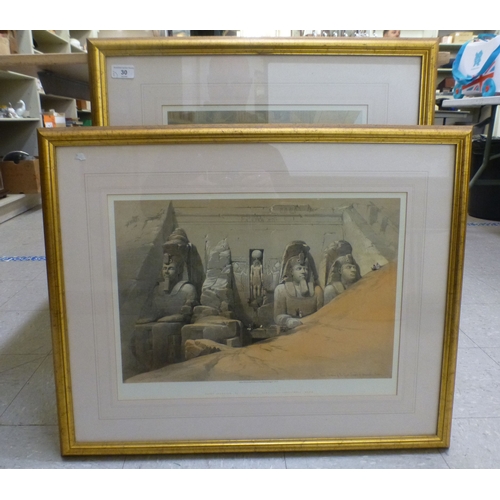 30 - After David Roberts - two Middle Eastern views&nbsp; coloured prints&nbsp; 13