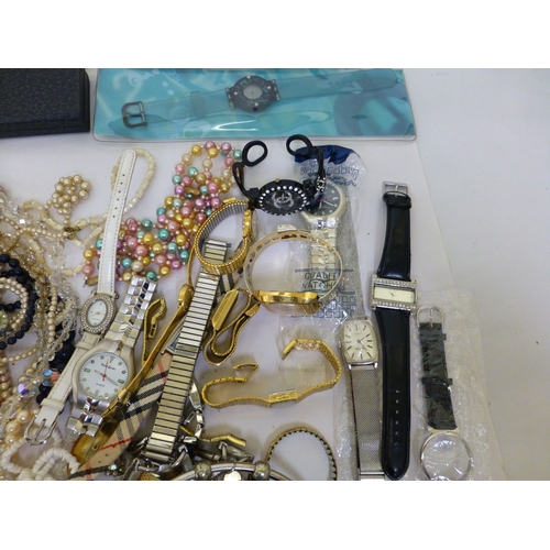 307 - Wristwatch and costume jewellery: to include pearl and other bead necklaces&nbsp;&nbsp;