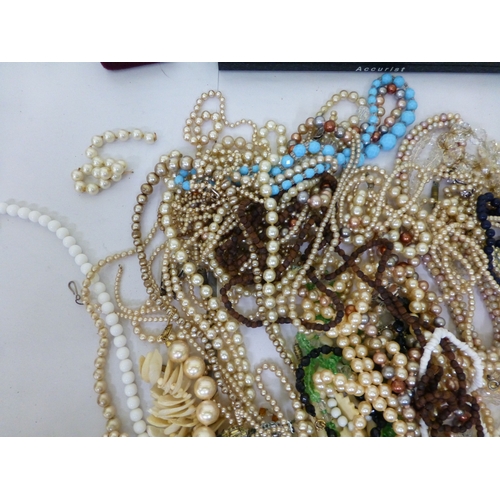 307 - Wristwatch and costume jewellery: to include pearl and other bead necklaces&nbsp;&nbsp;