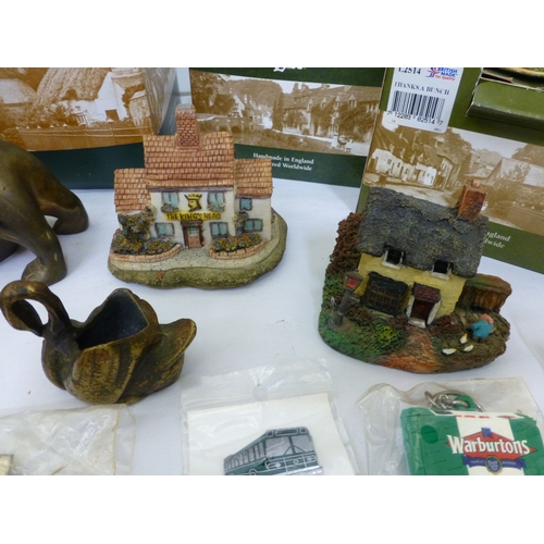 309 - A mixed lot: to include a Thomas & Williams brass Tilley lamp  10