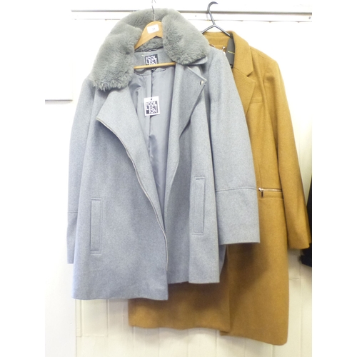 31 - A lady's Warehouse mixed blend, camel coloured jacket&nbsp; size 16; and a Debenham Collection mixed... 
