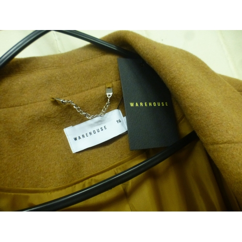 31 - A lady's Warehouse mixed blend, camel coloured jacket&nbsp; size 16; and a Debenham Collection mixed... 