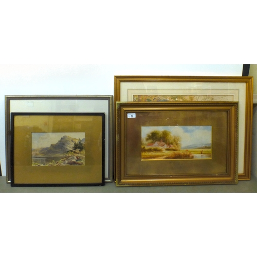 32 - Four 19thC and later watercolours: to include EB Lait - 'At Ditchling, Sussex'&nbsp; bears a signatu... 