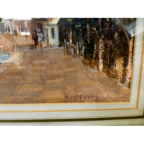 34 - Roy Perry - 'Dartmouth Quay'&nbsp; gouache&nbsp; bears a signature with label verso&nbsp; 13