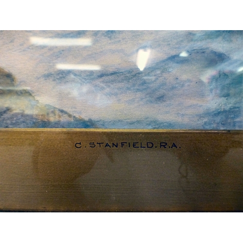 35 - Clarkson Stanfield - boats on choppy seas  watercolour  bears a signature & dated   15