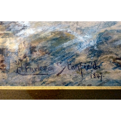 35 - Clarkson Stanfield - boats on choppy seas  watercolour  bears a signature & dated   15