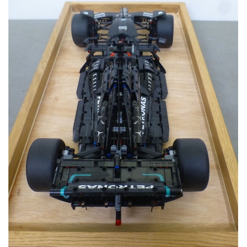 37 - A circa 2023 scratch built Lego model, a Mercedes F1 car, on stand  23.5