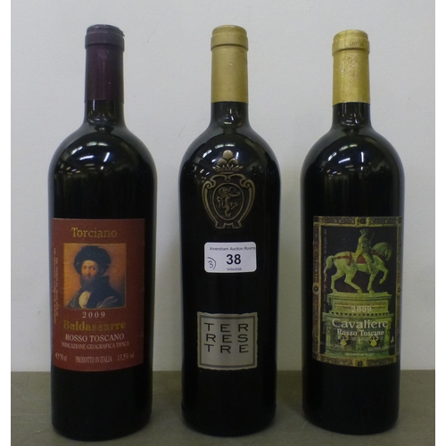 38 - Three bottles of wine: to include a Limited Edition 1431/5500 Terrestre Toscana Rossa&nbsp; 1997