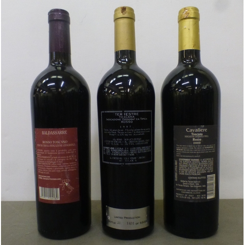 38 - Three bottles of wine: to include a Limited Edition 1431/5500 Terrestre Toscana Rossa&nbsp; 1997