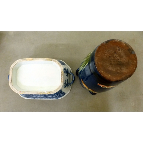 4 - A mixed lot: to include a Royal Torquay earthenware vase, decorated with a butterfly&nbsp; 11.5