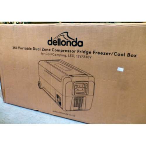 43 - A Dellonda 36L portable Dual Zone Compressor fridge freezer  boxed