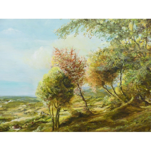 45 - Dorothy Aldridge - a pastoral landscape scene&nbsp; oil on board&nbsp; bears a signature & dated... 