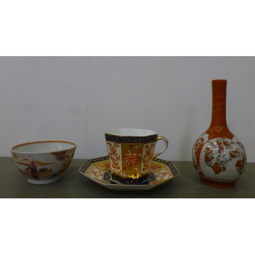47 - Ceramics: to include a Japanese Imari plate, decorated with figures&nbsp; 12