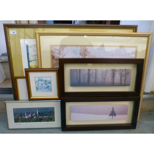 48 - Pictures and prints: to include after Harry J McGregor - a shoreline scene  Limited Edition 231/850 ... 