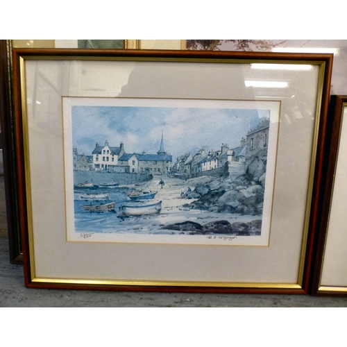 48 - Pictures and prints: to include after Harry J McGregor - a shoreline scene  Limited Edition 231/850 ... 