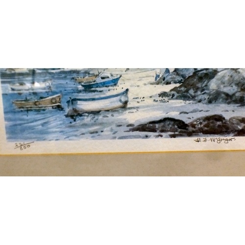 48 - Pictures and prints: to include after Harry J McGregor - a shoreline scene  Limited Edition 231/850 ... 