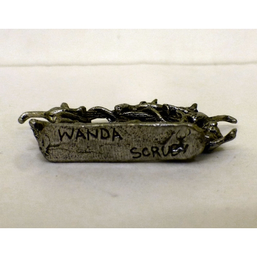 5 - Eight Wanda Scruby design pewter napkin rings, decorated with a variety of animals&nbsp; each 2