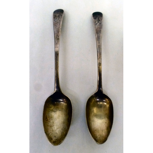 6 - Two George III fiddle pattern silver spoons&nbsp; London 1794&nbsp; (approx. combined gross weight 1... 