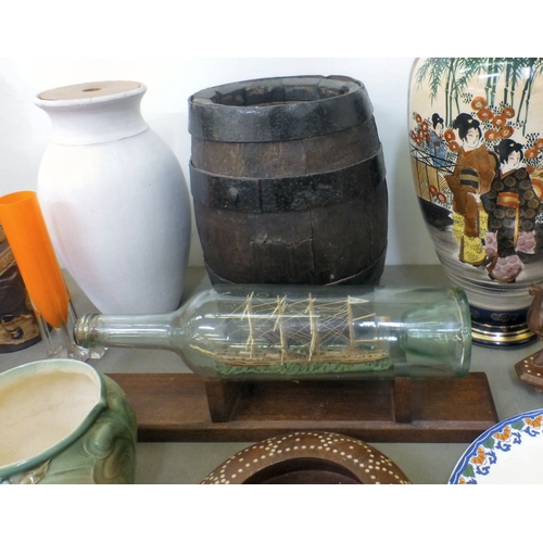 100 - A mixed lot: to include a coopered oak barrel  11