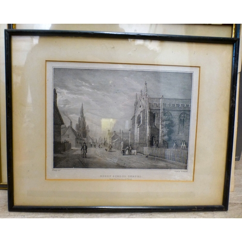 102 - Prints: to include after E Rudge - 'Grand Entrance to Rugby School House'&nbsp; print&nbsp; 8
