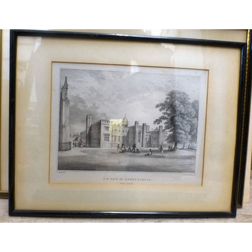 102 - Prints: to include after E Rudge - 'Grand Entrance to Rugby School House'&nbsp; print&nbsp; 8
