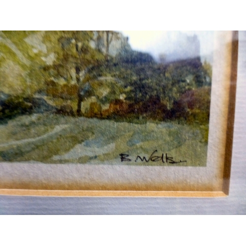 103 - Pictures and prints: to include a street scene  watercolour  bears an indistinct signature & dat... 