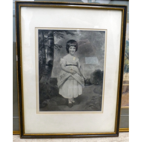 103 - Pictures and prints: to include a street scene  watercolour  bears an indistinct signature & dat... 