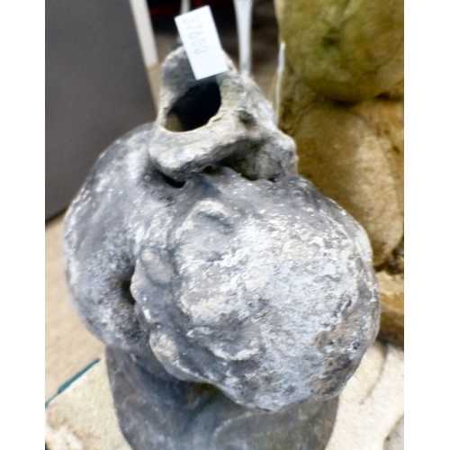 104 - Composition garden ornament: to include four half-penny design slabs  each 16