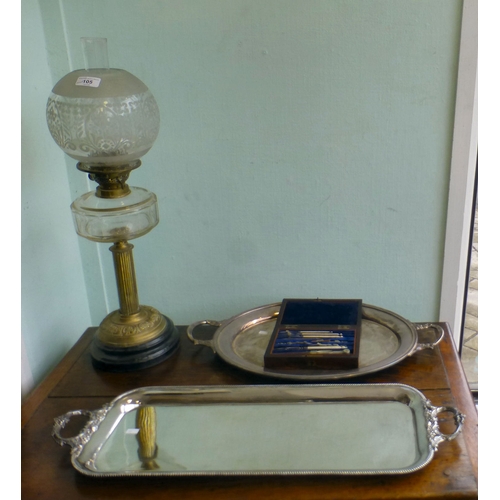 105 - A mixed lot: to include two EPNS serving trays  23