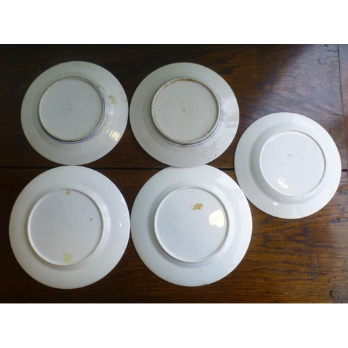 109 - Ceramics, viz. six items of late 18th/early 19thC (possibly Spode) porcelain tableware: to include a... 