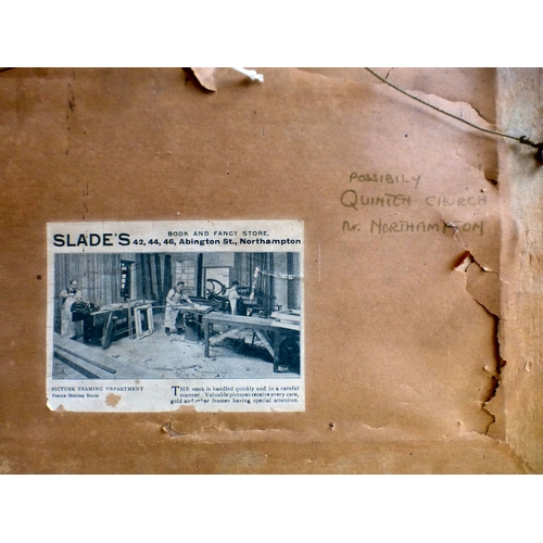 115 - Two pictures - possibly Northampton Church grounds&nbsp; watercolours&nbsp; both 7