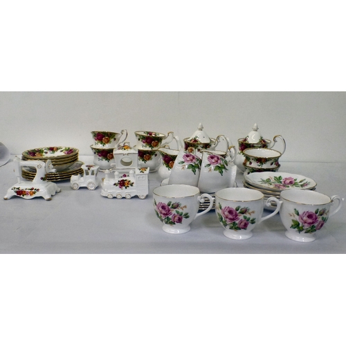 116 - Decorative bone china: to include Royal Albert Old Country Rose pattern teaware, the teapot&nbsp; 5.... 