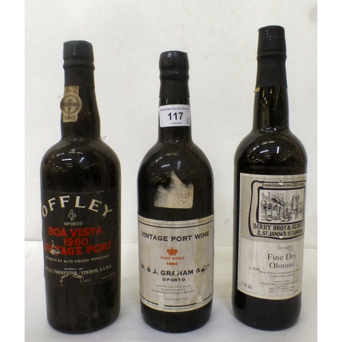 117 - Alcohol: to include four bottles of Port, viz. a Fortnum & Mason  1985; an Offley BoaVista  1960... 