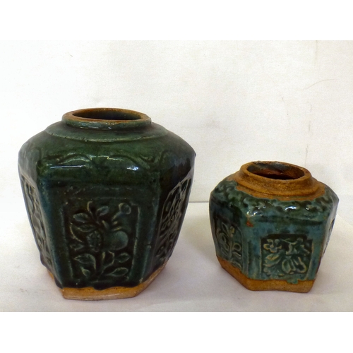 181 - Chinese porcelain: to include an early 20thC bowl of hexagonal form, decorated with geometric motifs... 