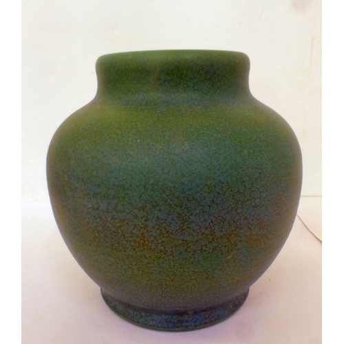 182 - A Royal Lancastrian green glazed pottery vase&nbsp; 8