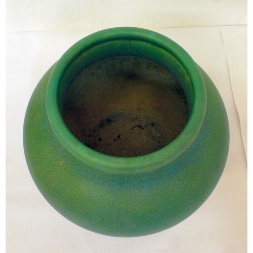 182 - A Royal Lancastrian green glazed pottery vase&nbsp; 8