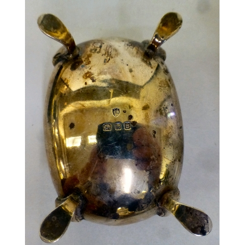 183 - A silver three piece condiments set, comprising a salt, mustard and pepper pot&nbsp; London 1937&nbs... 