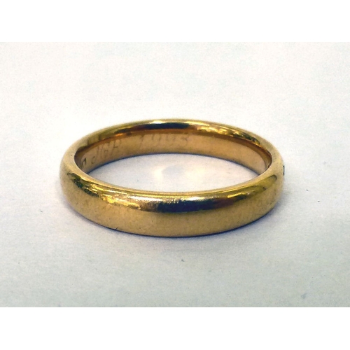 185 - An 18ct gold wedding band&nbsp; (approx. 6grms)