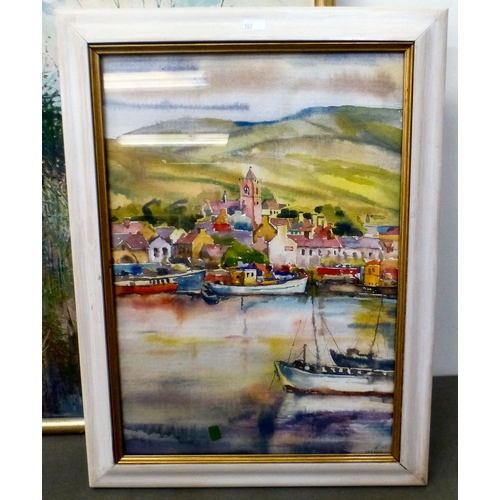 202 - Pictures: to include Greenwood - a still life study of fruit&nbsp; watercolour&nbsp; bears a signatu... 