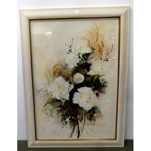 202 - Pictures: to include Greenwood - a still life study of fruit&nbsp; watercolour&nbsp; bears a signatu... 